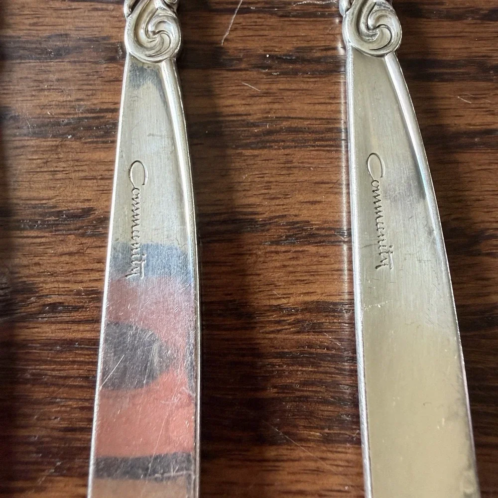 Vintage Oneida 1955 South Seas Salad Forks Silverplate‎ Flatware SET OF 7